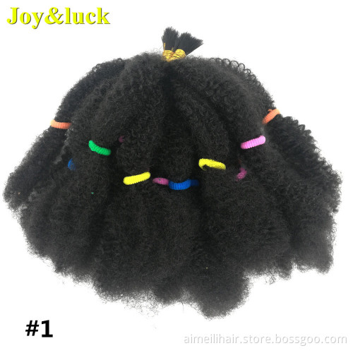 Wholesale Price Wig Puffy Soft Synthetic Afro Kinky Curly Crochet Braiding Hair Extension 20 Strands Black Ombre Red Braid Wigs